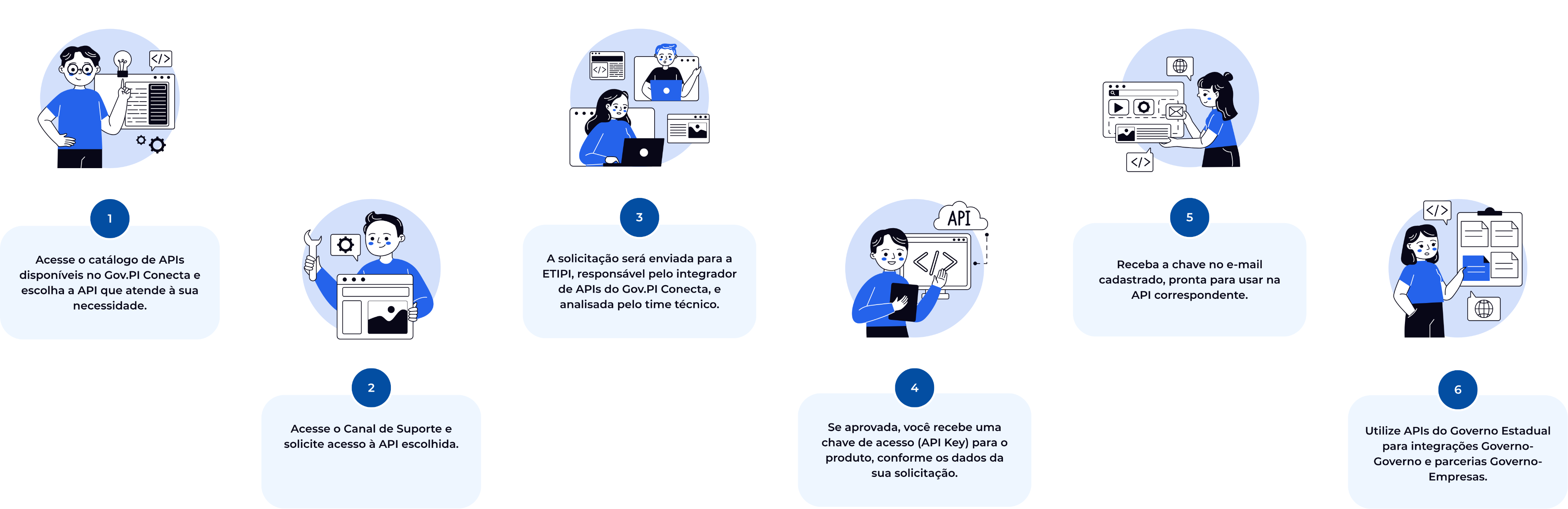 Fluxo para acesso e uso das APIs do Gov.pi Conecta