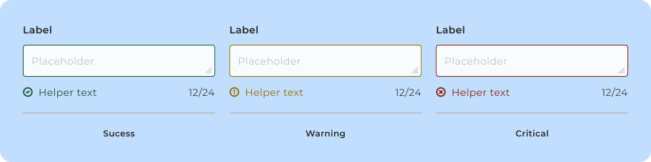 Variações de semântica do componente Text Area