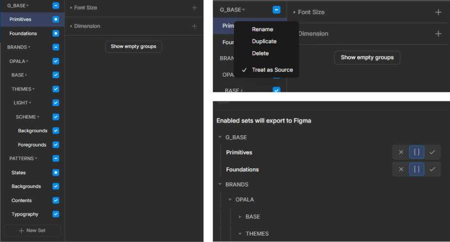 Gerenciando Token Sets